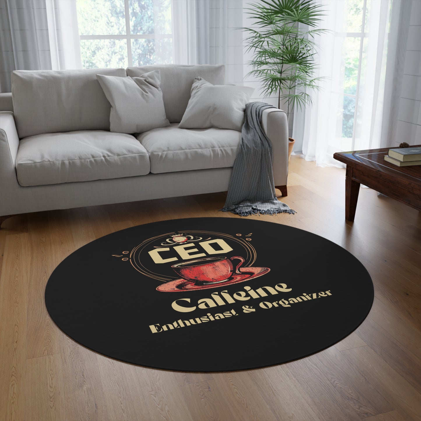 CEO - Caffeine Enthusiast & Organizer - Round Rug