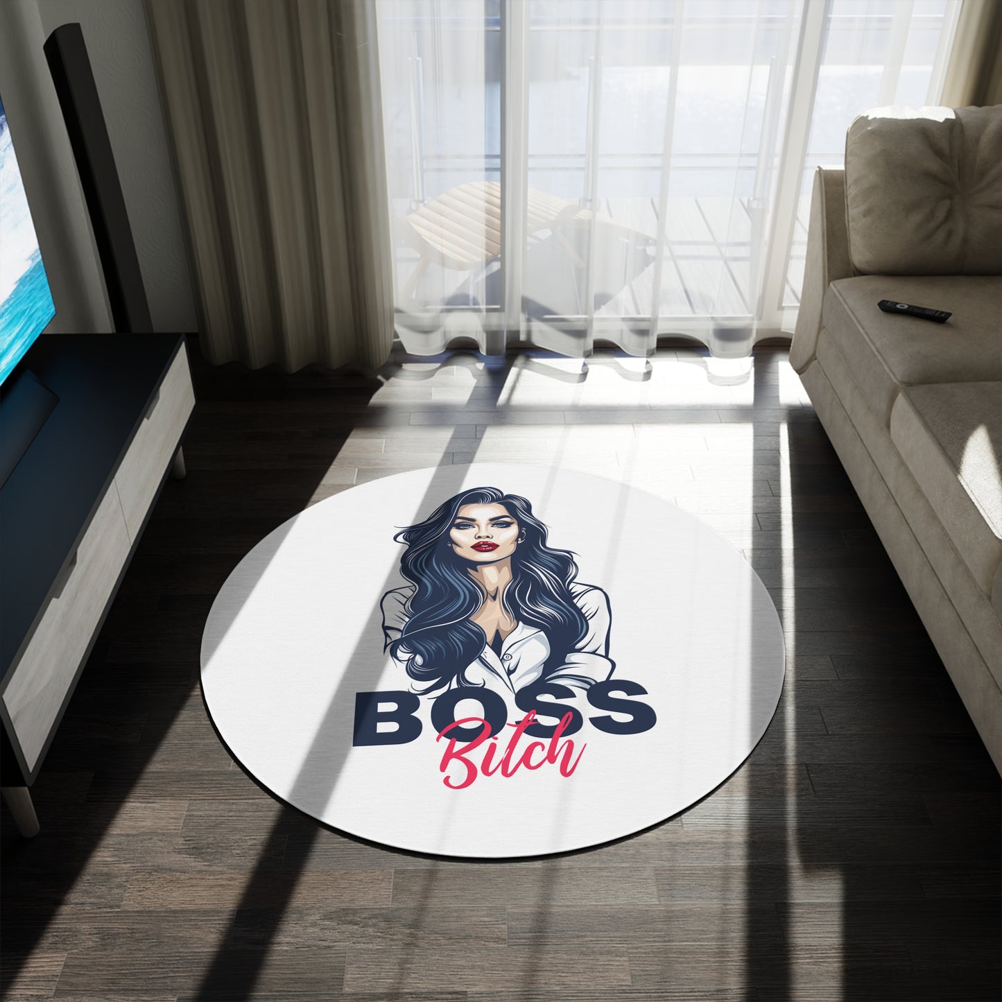 Boss Bitch - Round Rug - Designs for decision makers