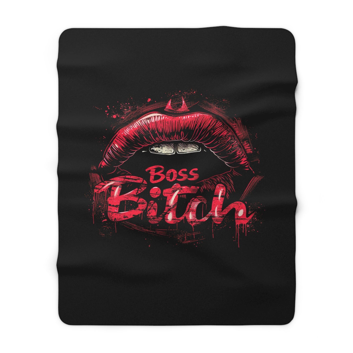 Boss Bitch Kiss Baby Kiss - Sherpa Fleece Blanket