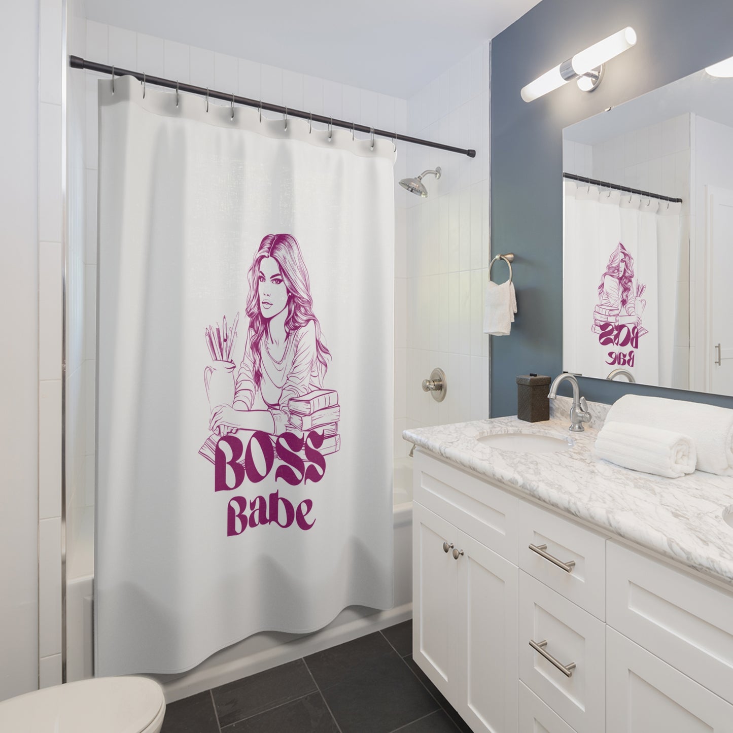 My Daily Splash of Sanity - Boss Babe - Shower Curtains