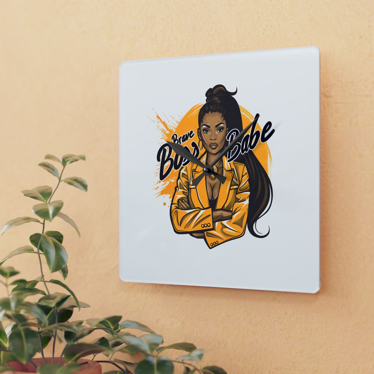 Brave Boss Babe - Acrylic Wall Clock