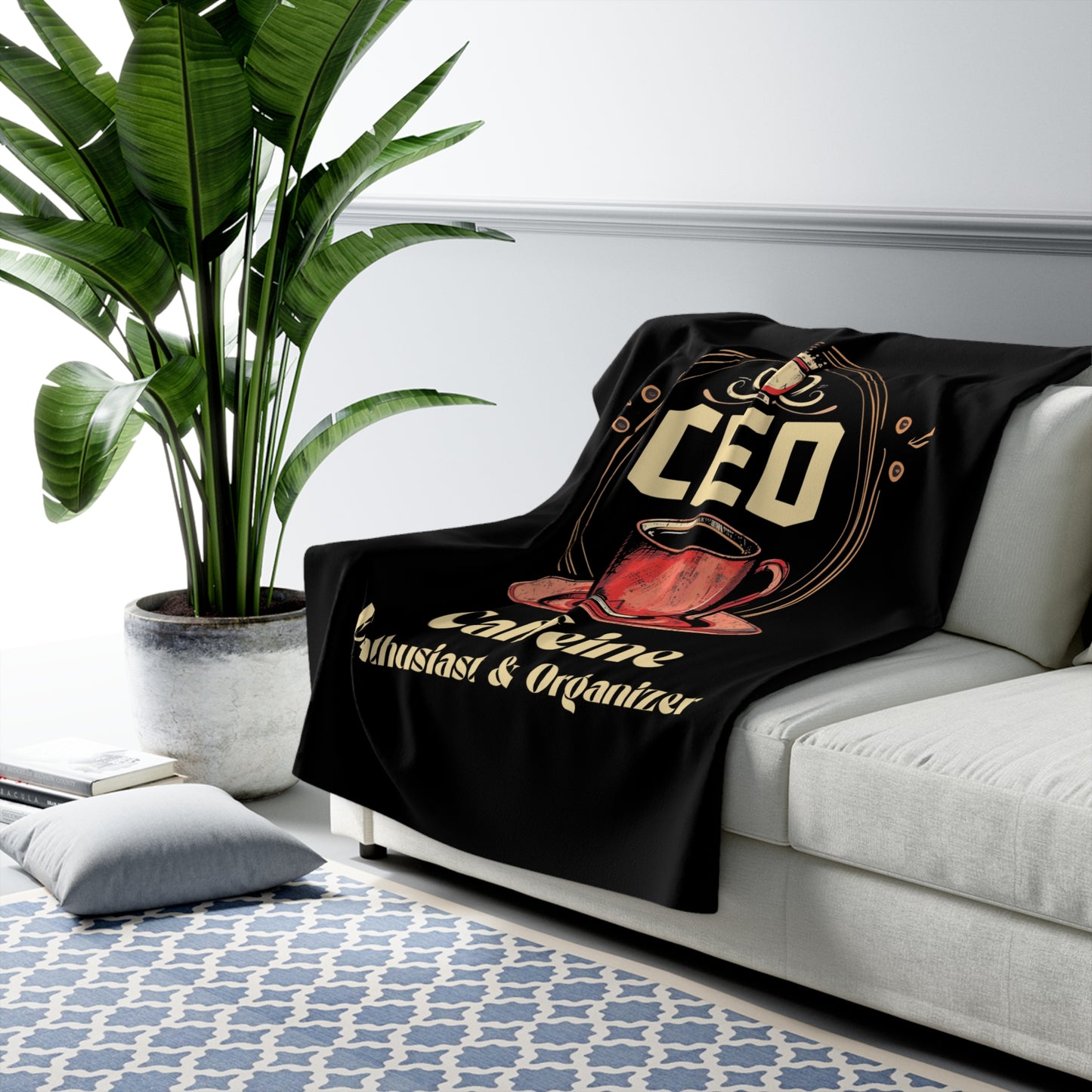 CEO - Caffeine Enthusiast & Organizer - Sherpa Fleece Blanket