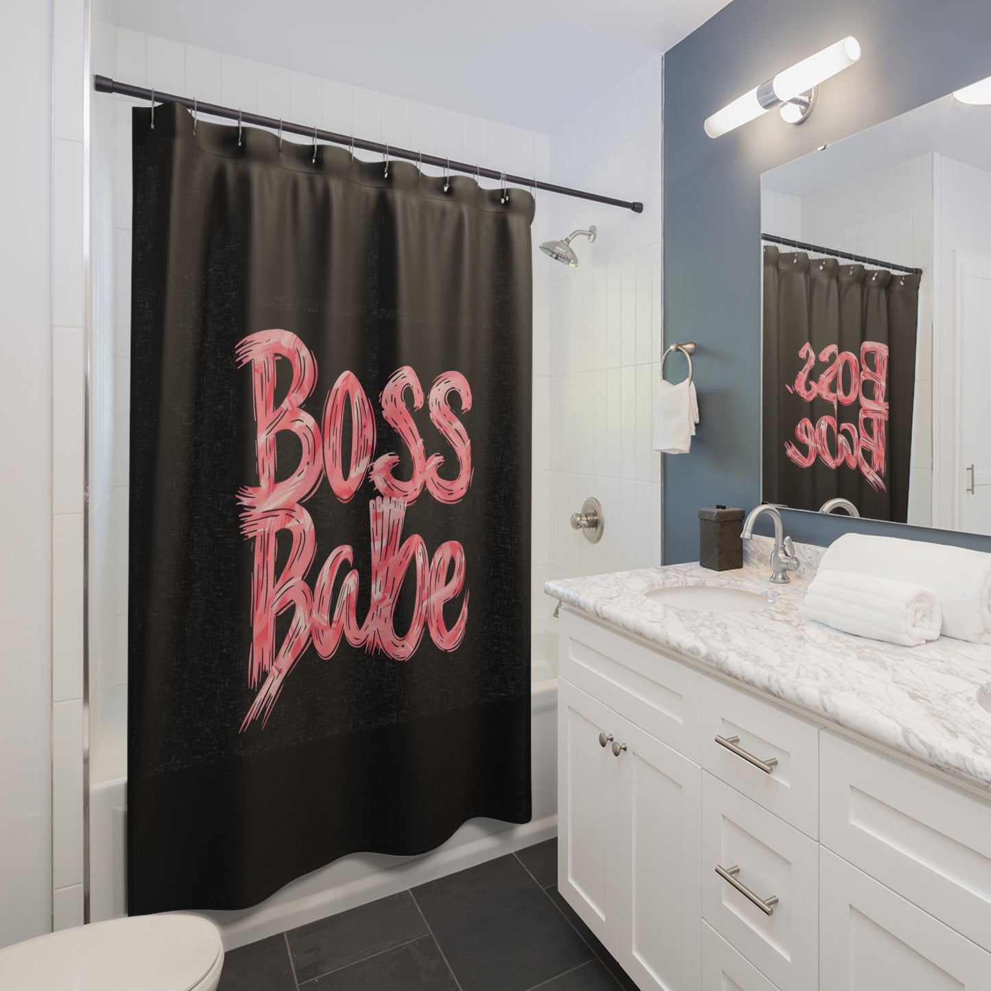 My Private Waterfall of Wisdom - Boss Babe - Shower Curtains