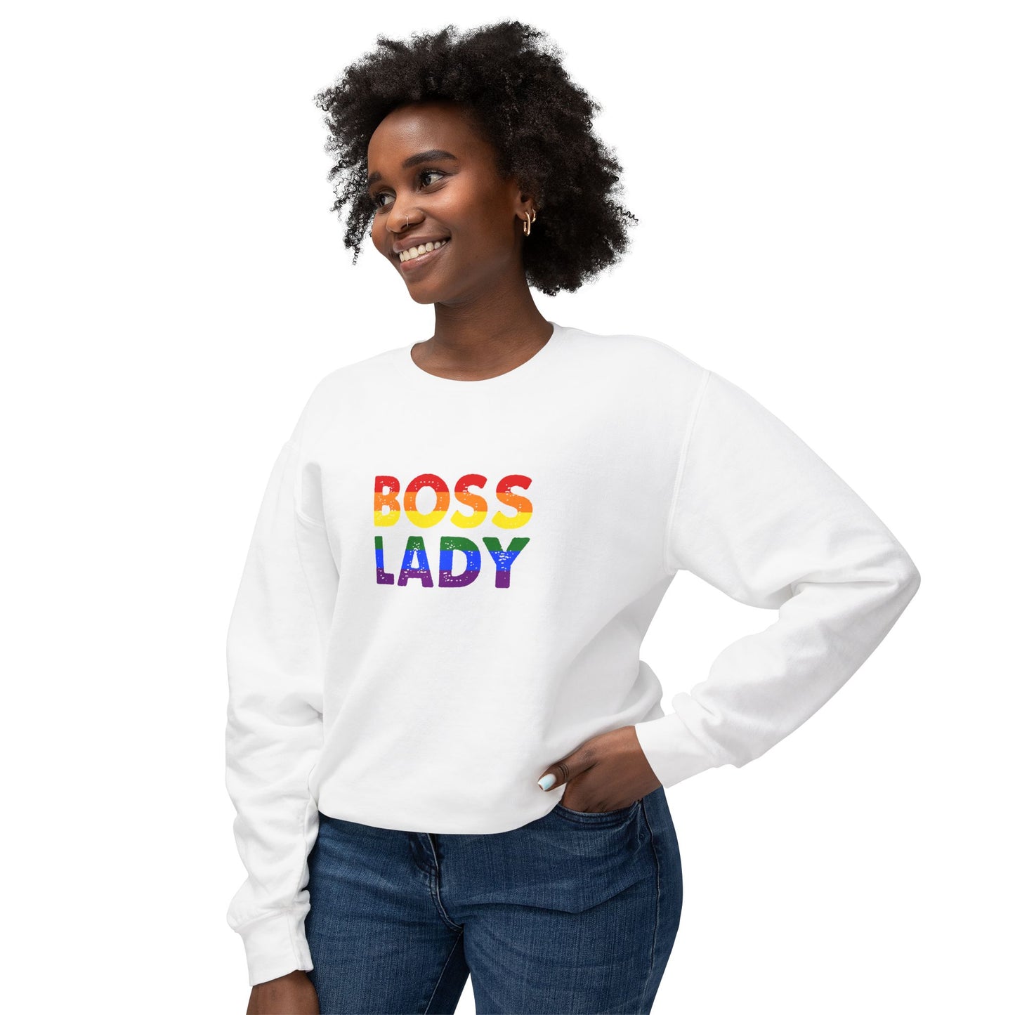 Boss Lady - Unisex Lightweight Crewneck Sweatshirt