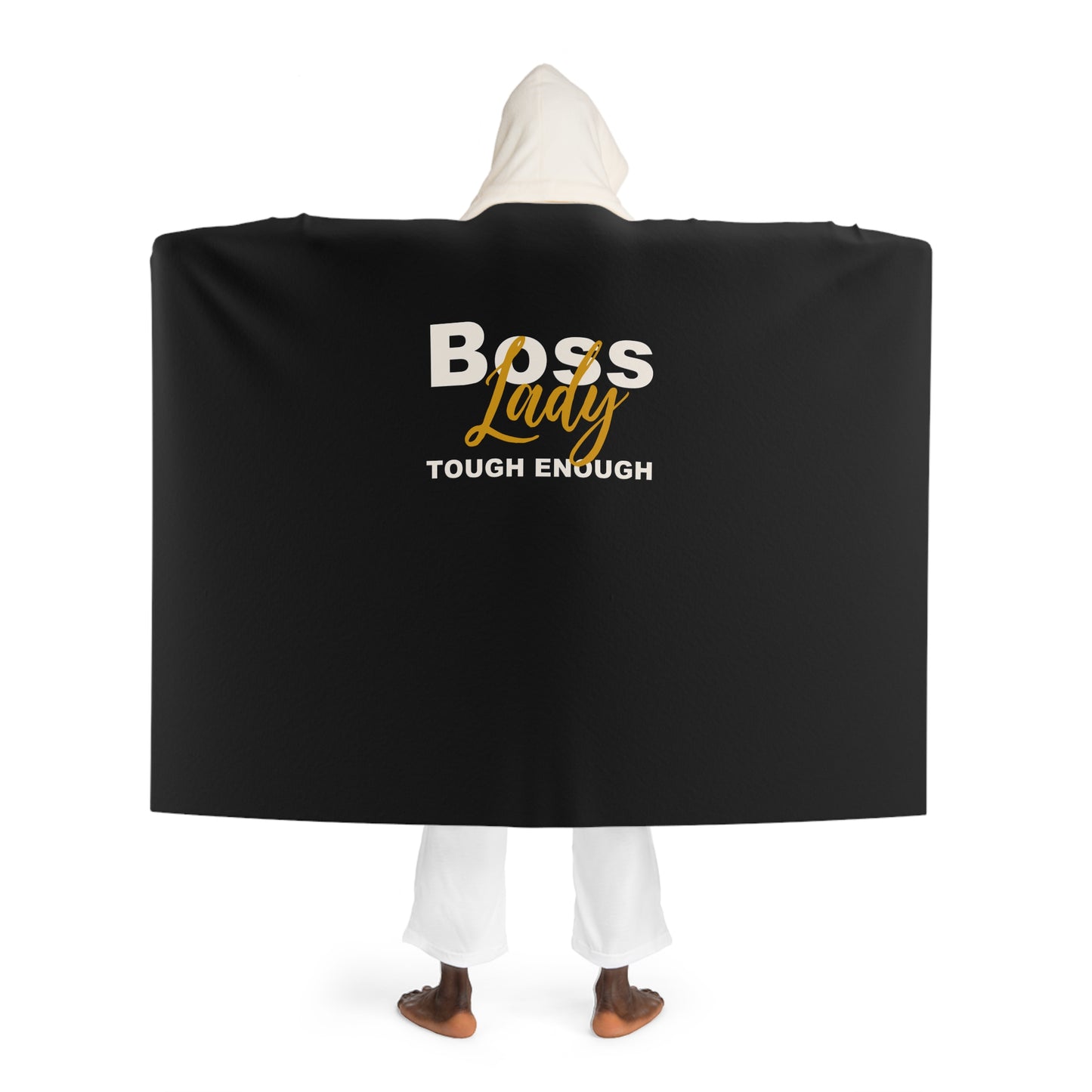 Boss Lady Tough Enough - Hooded Sherpa Fleece Blanket
