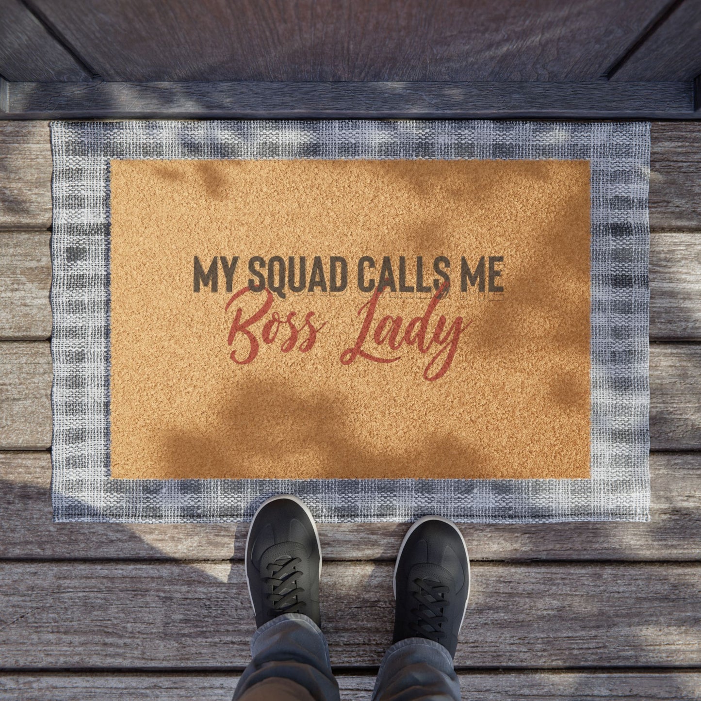 My Squad Calls Me Boss Lady - Doormat - Warning: May Talk Shop