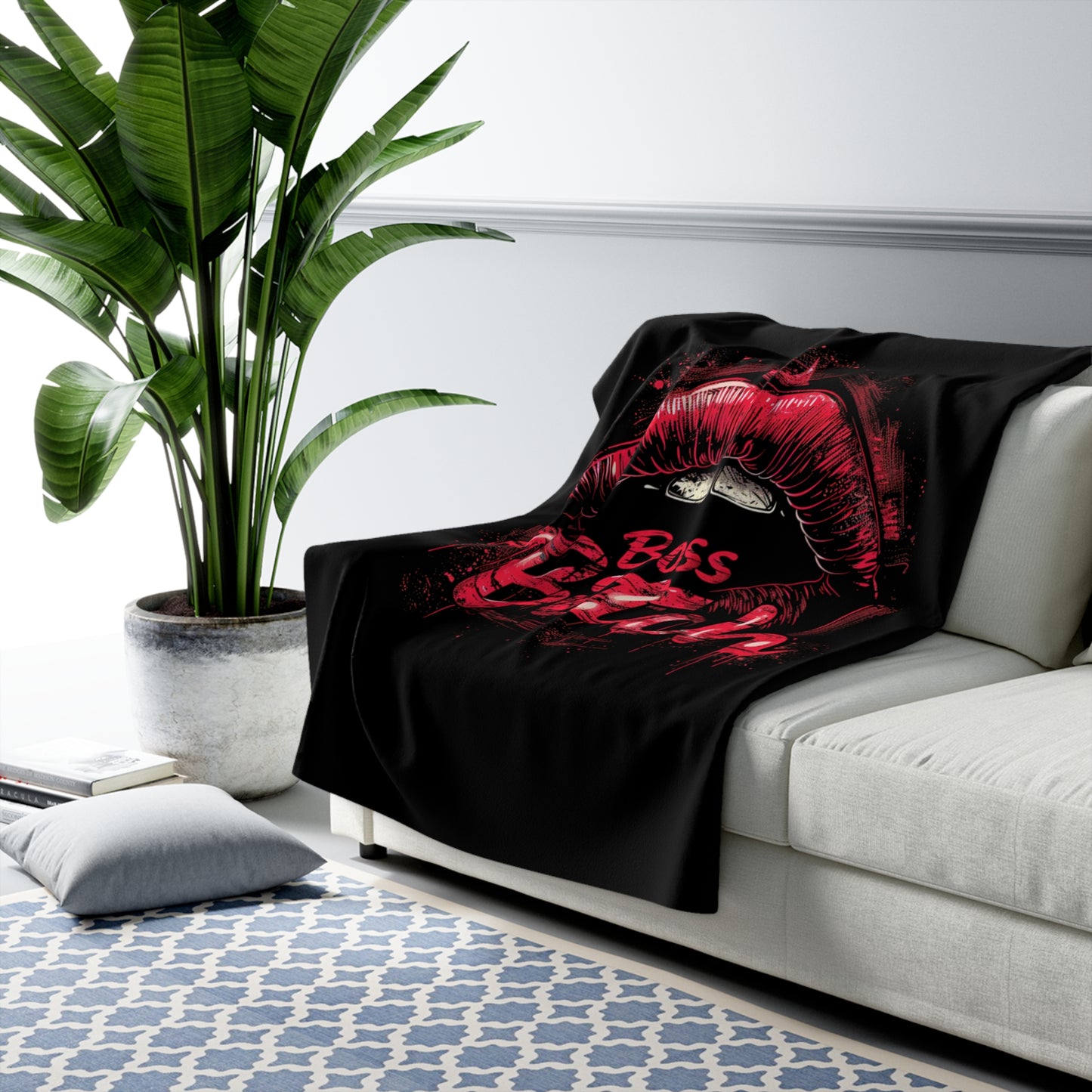 Boss Bitch Kiss Baby Kiss - Sherpa Fleece Blanket