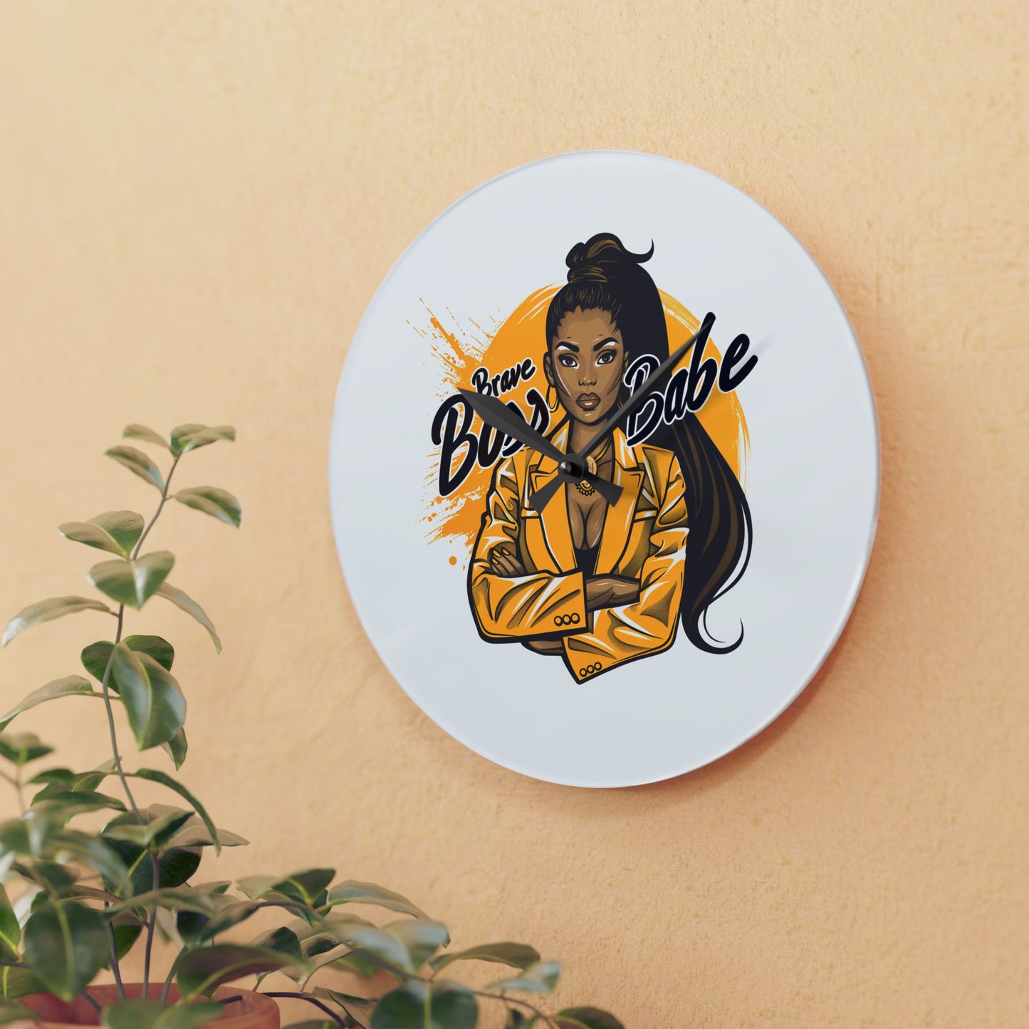 Brave Boss Babe - Acrylic Wall Clock