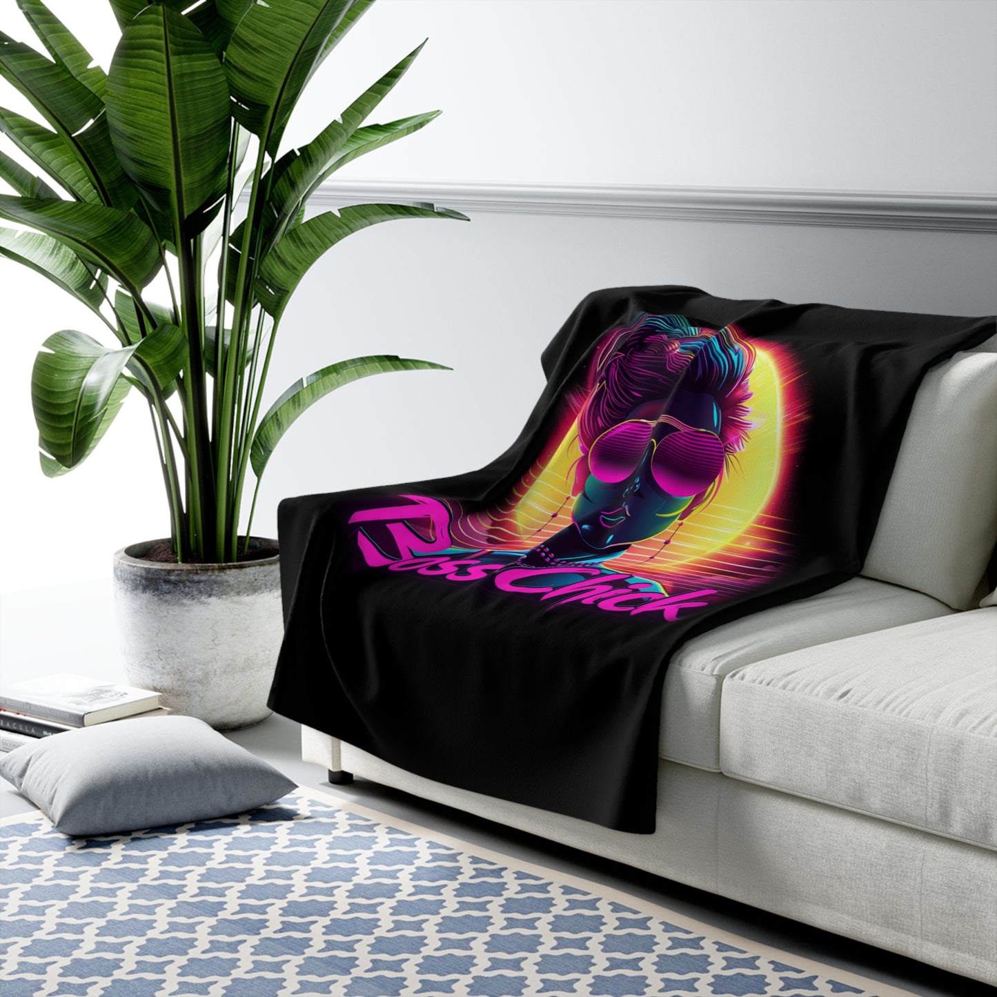 Boss Chick Neon is back - Sherpa Fleece Blanket