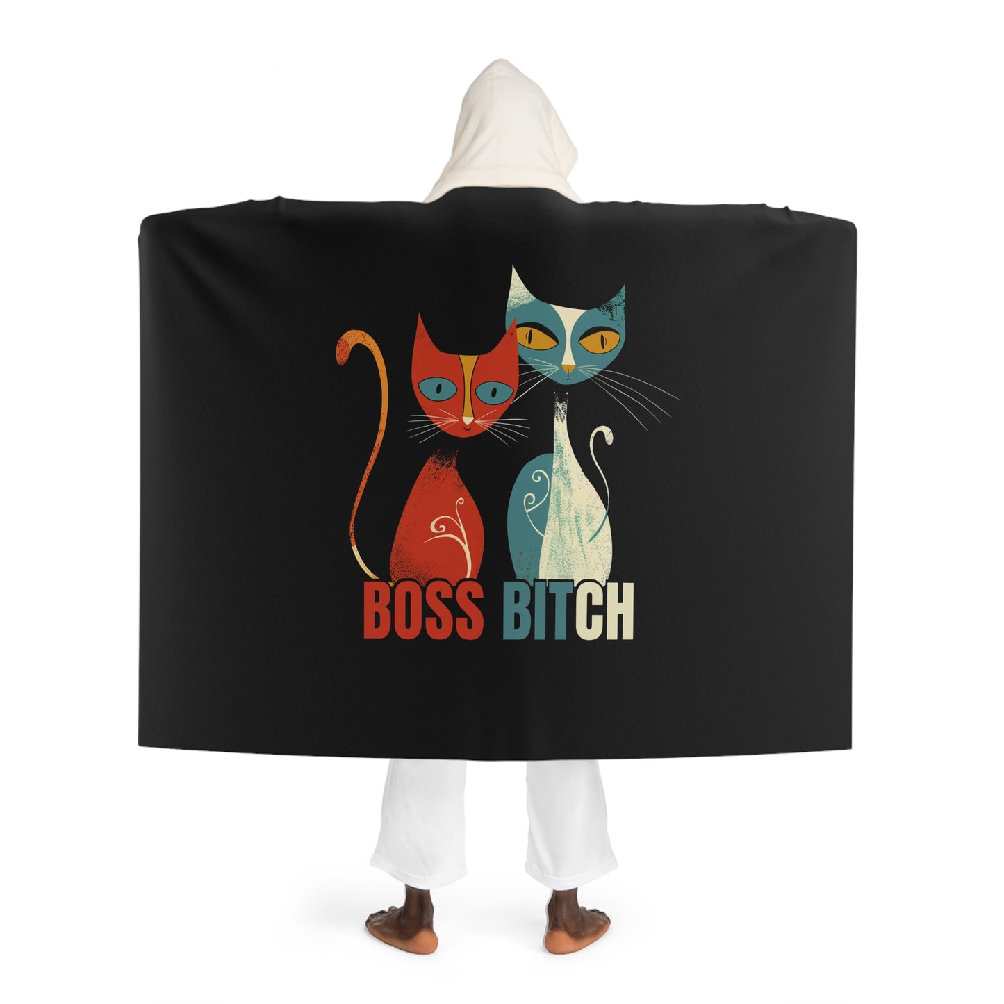 Boss Bitch - Hooded Sherpa Fleece Blanket