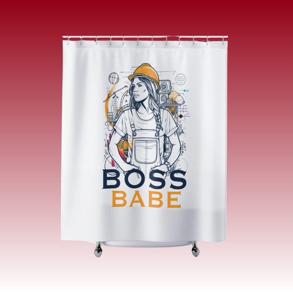 Briefing Room to Bathroom Oasis - Boss Babe - Shower Curtains
