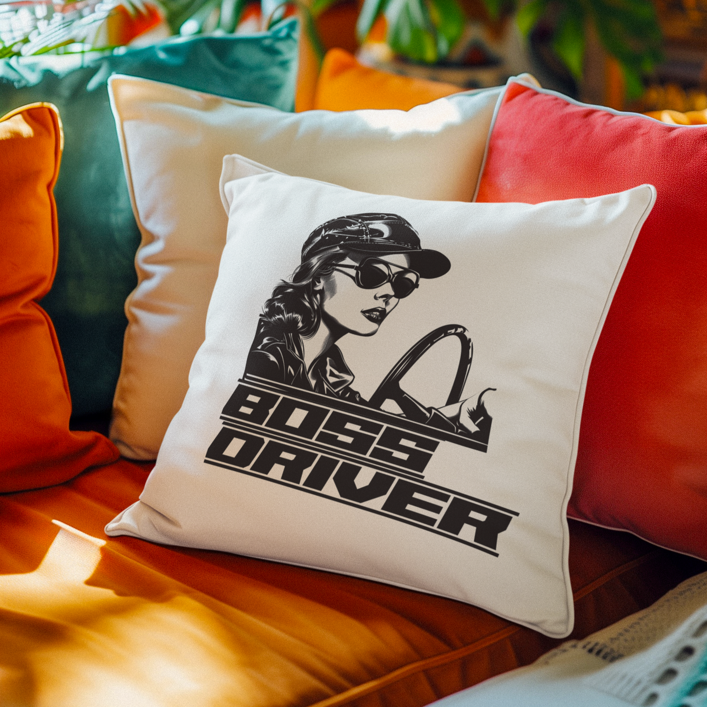Stealing the Scene - Boss Driver - Square Pillow