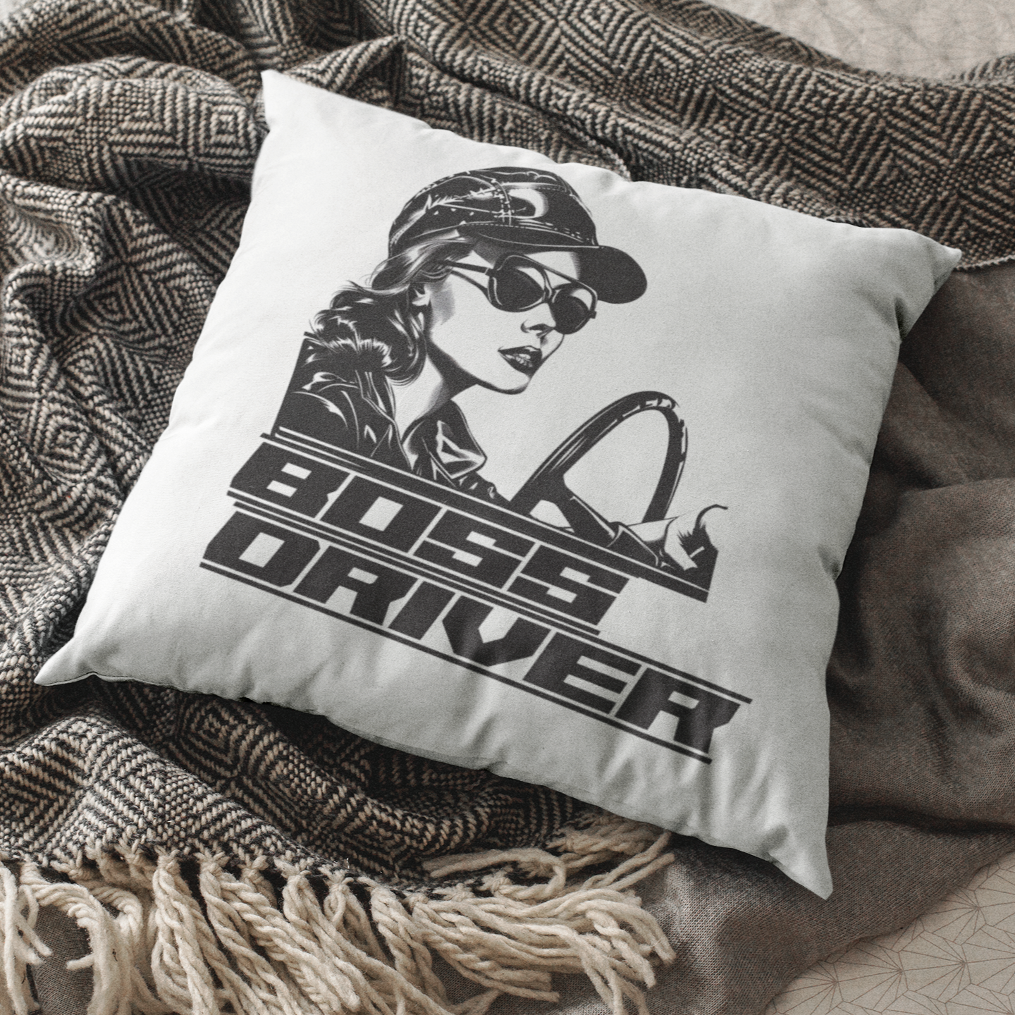 Stealing the Scene - Boss Driver - Square Pillow