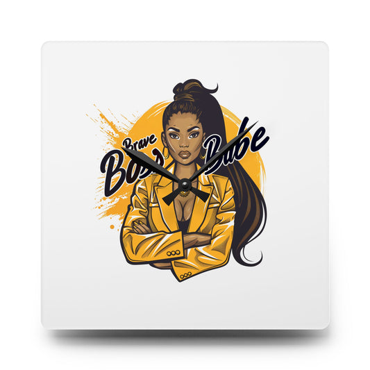 Brave Boss Babe - Acrylic Wall Clock