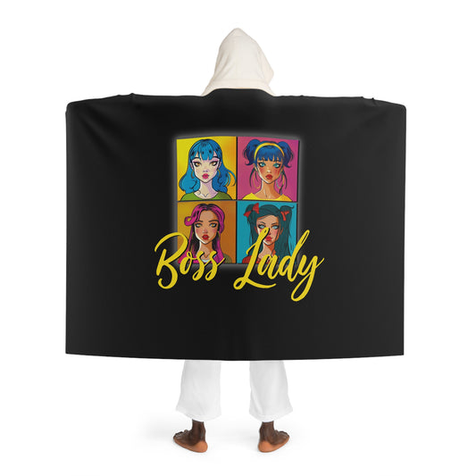Boss Lady - Hooded Sherpa Fleece Blanket