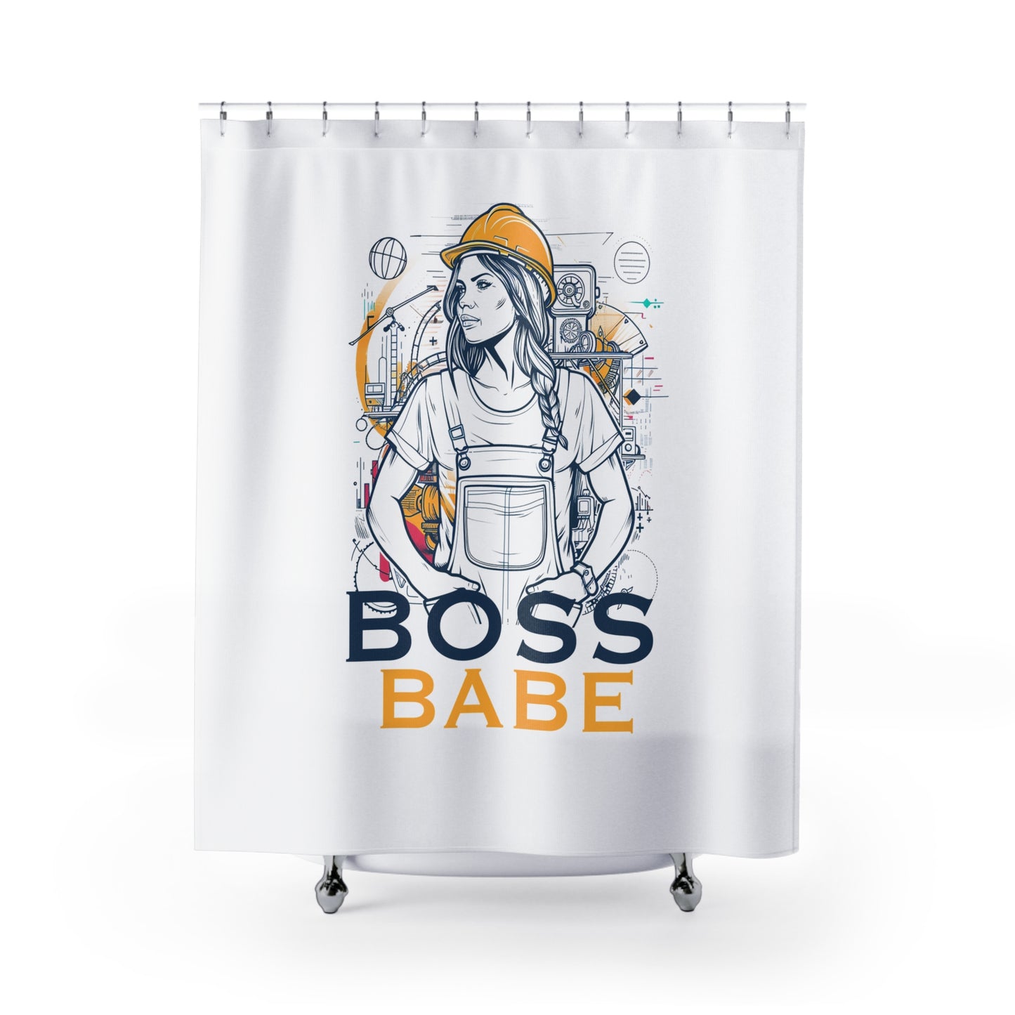 Briefing Room to Bathroom Oasis - Boss Babe - Shower Curtains