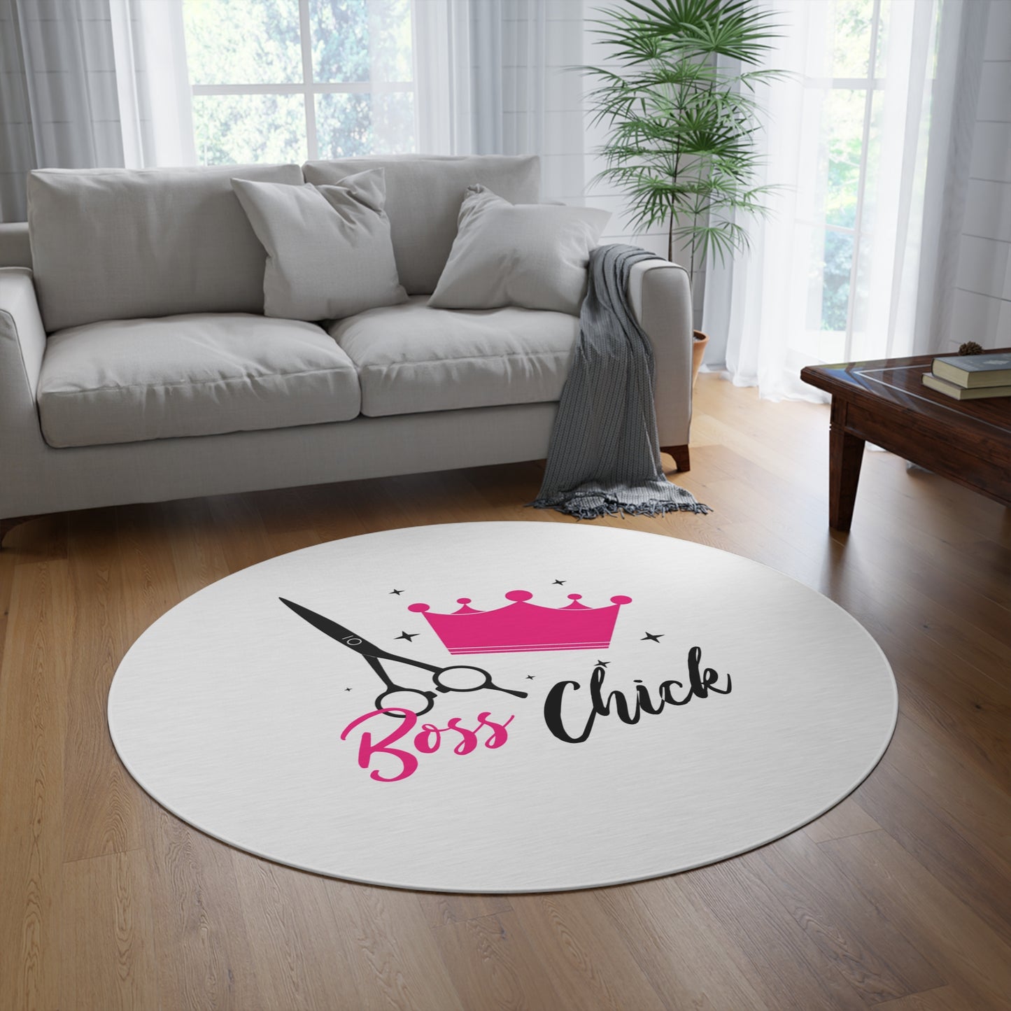 Boss Chick Hairstylist - Round Rug