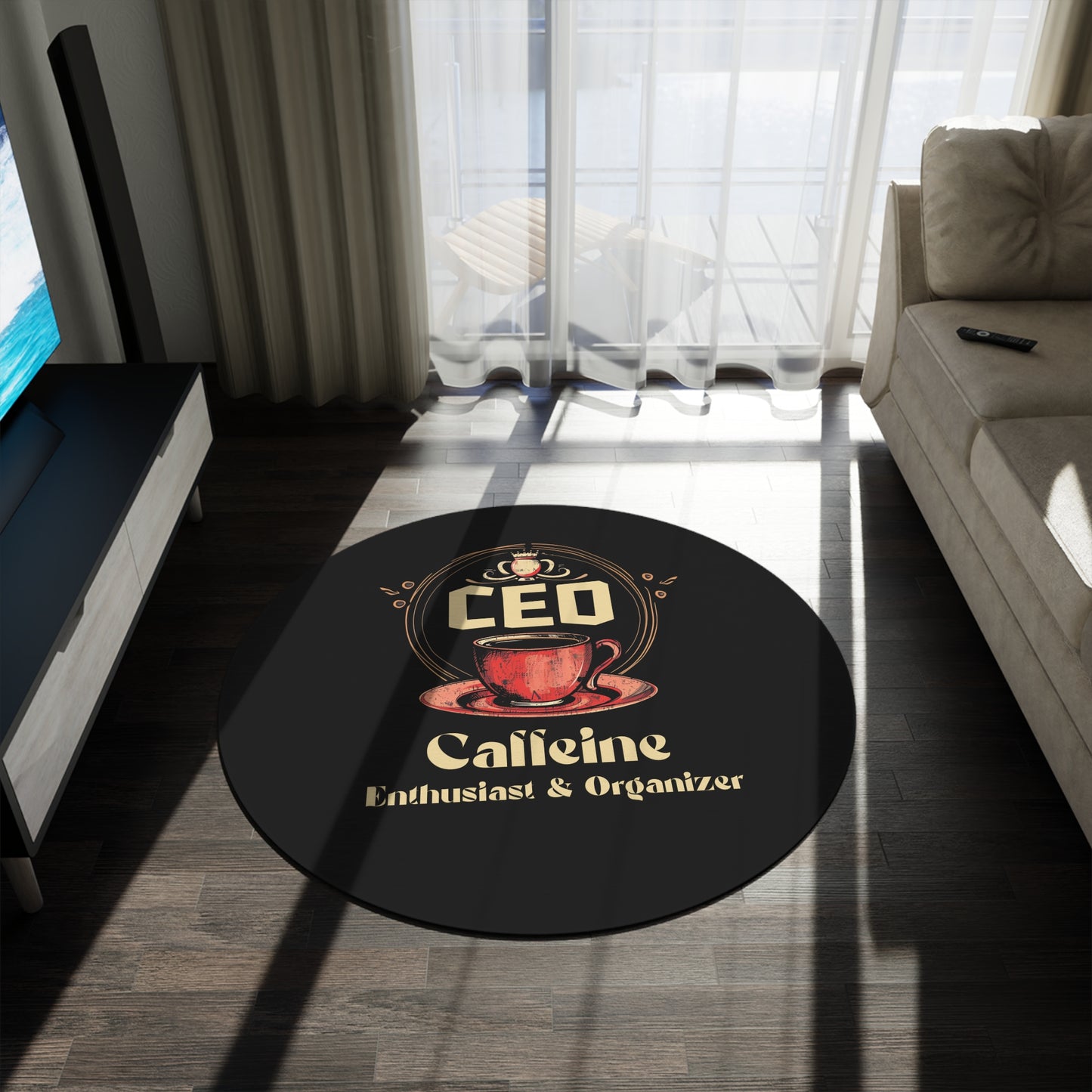 CEO - Caffeine Enthusiast & Organizer - Round Rug