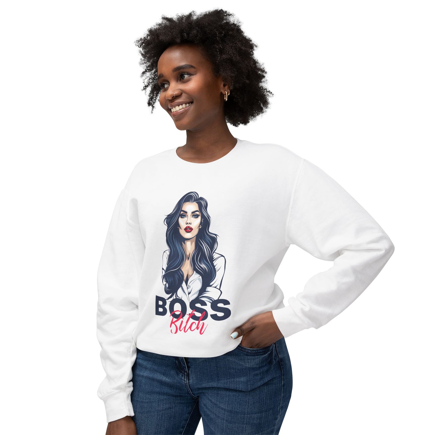 Boss Bitch - Unisex Lightweight Crewneck Sweatshirt