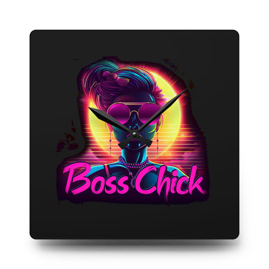 Boss Chick - Acrylic Wall Clock