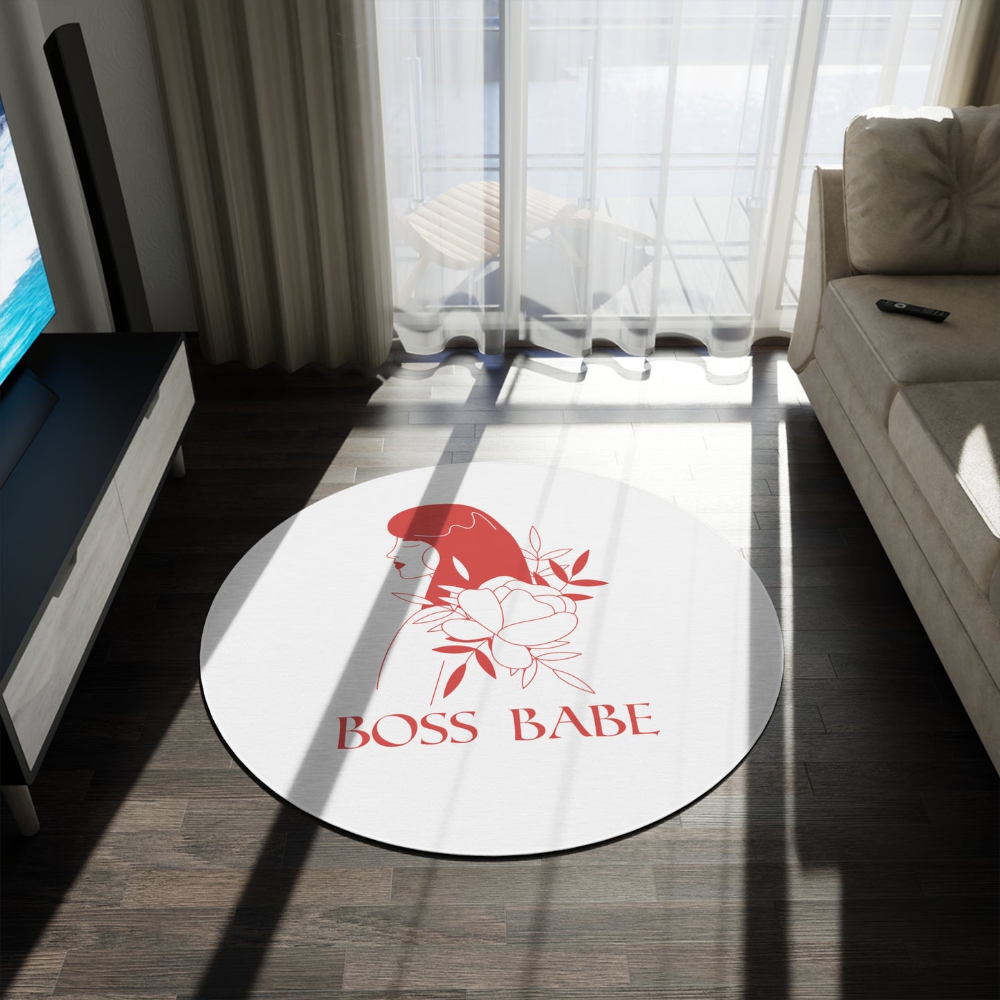 Boss Babe - Round Rug - Give your livingroom the CEO treatment