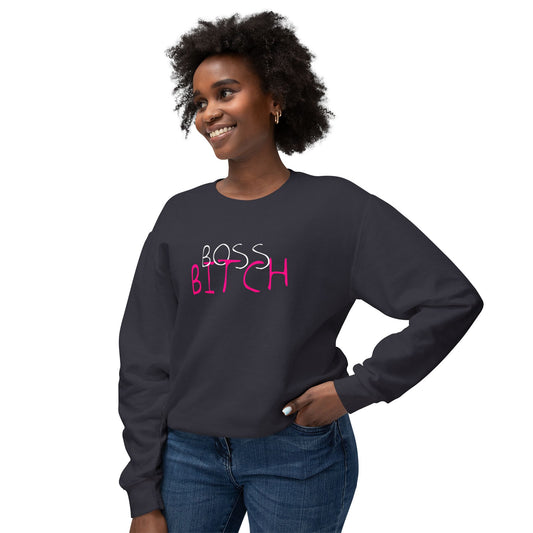 Boss Bitch - Unisex Lightweight Crewneck Sweatshirt