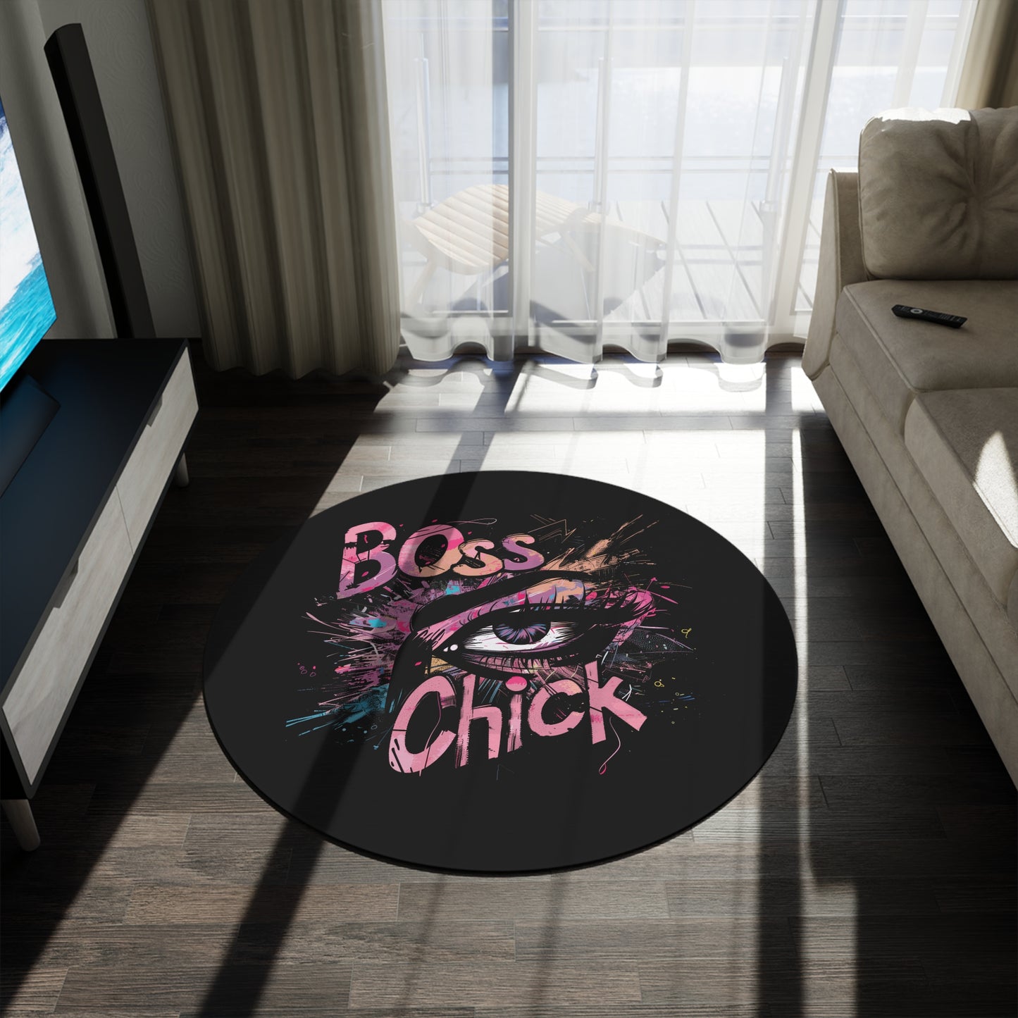 Boss Chick - Round Rug - for decision makers
