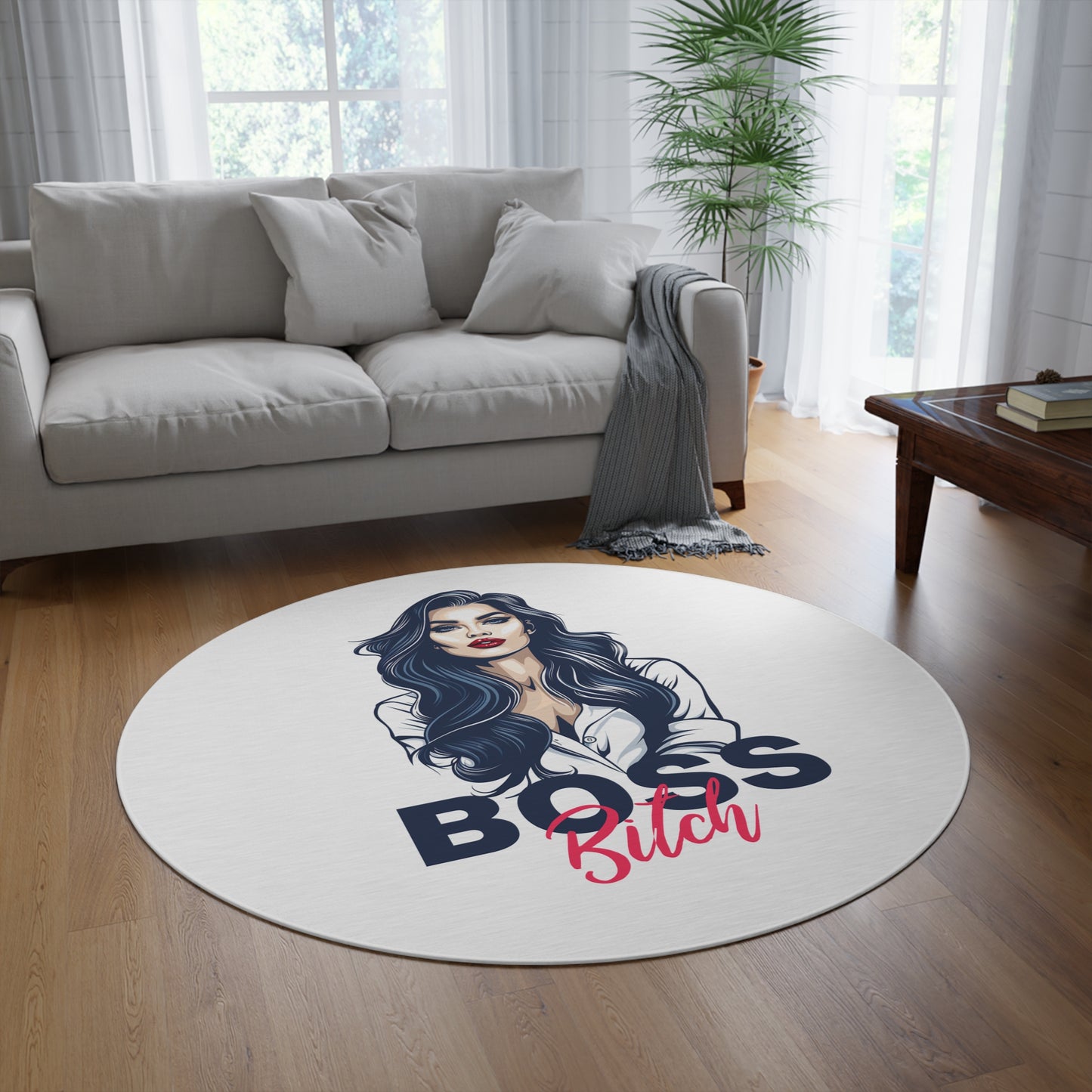 Boss Bitch - Round Rug - Designs for decision makers