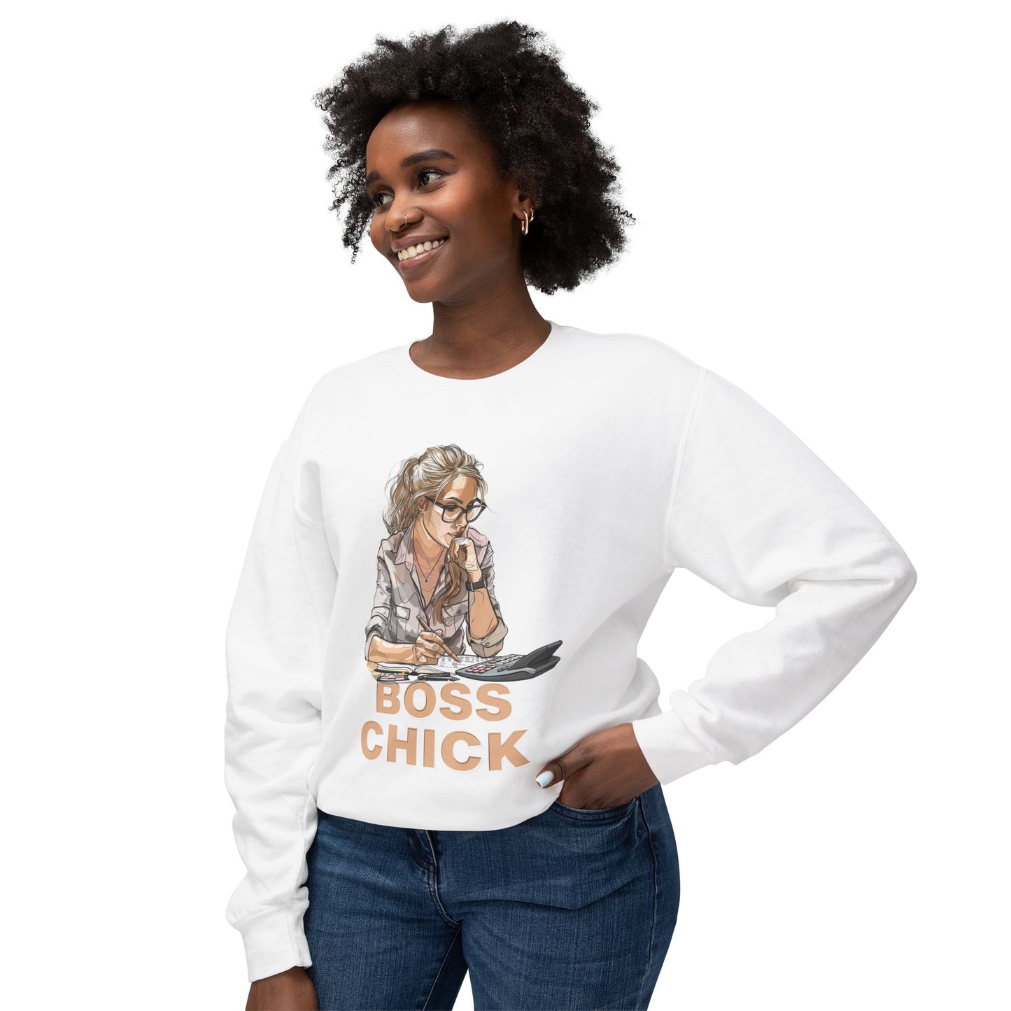 Boss Chick - Unisex Lightweight Crewneck Sweatshirt