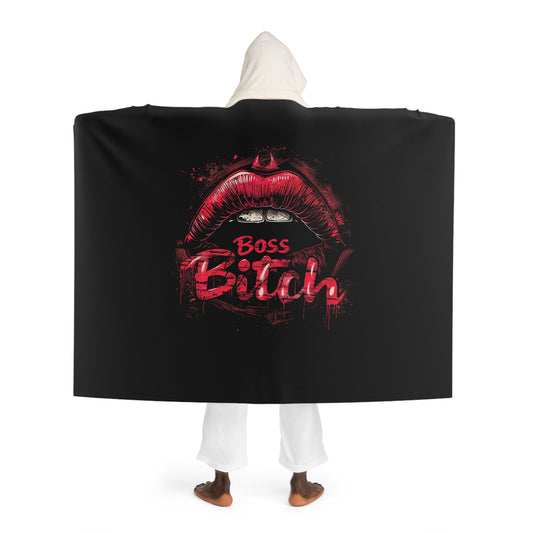 Boss Bitch - Hooded Sherpa Fleece Blanket
