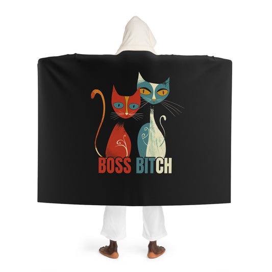 Boss Bitch - Hooded Sherpa Fleece Blanket