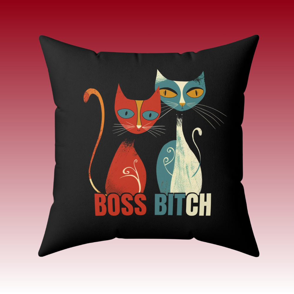 Hustle and Honor - Boss Bitch - Square Pillow