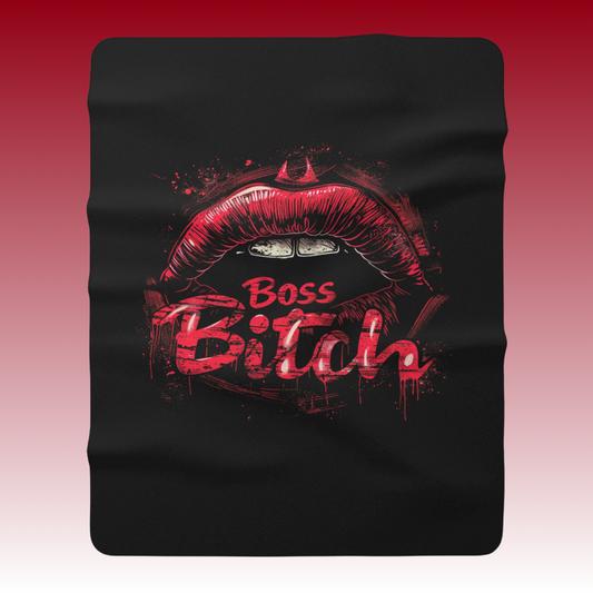 Boss Bitch Kiss Baby Kiss - Sherpa Fleece Blanket