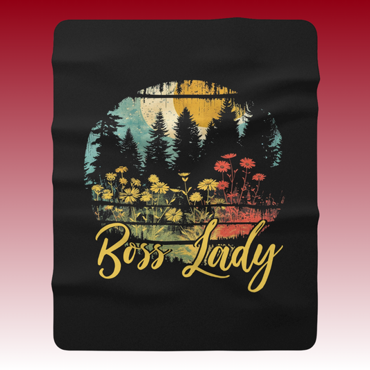 Boss Lady Nature Power - Sherpa Fleece Blanket