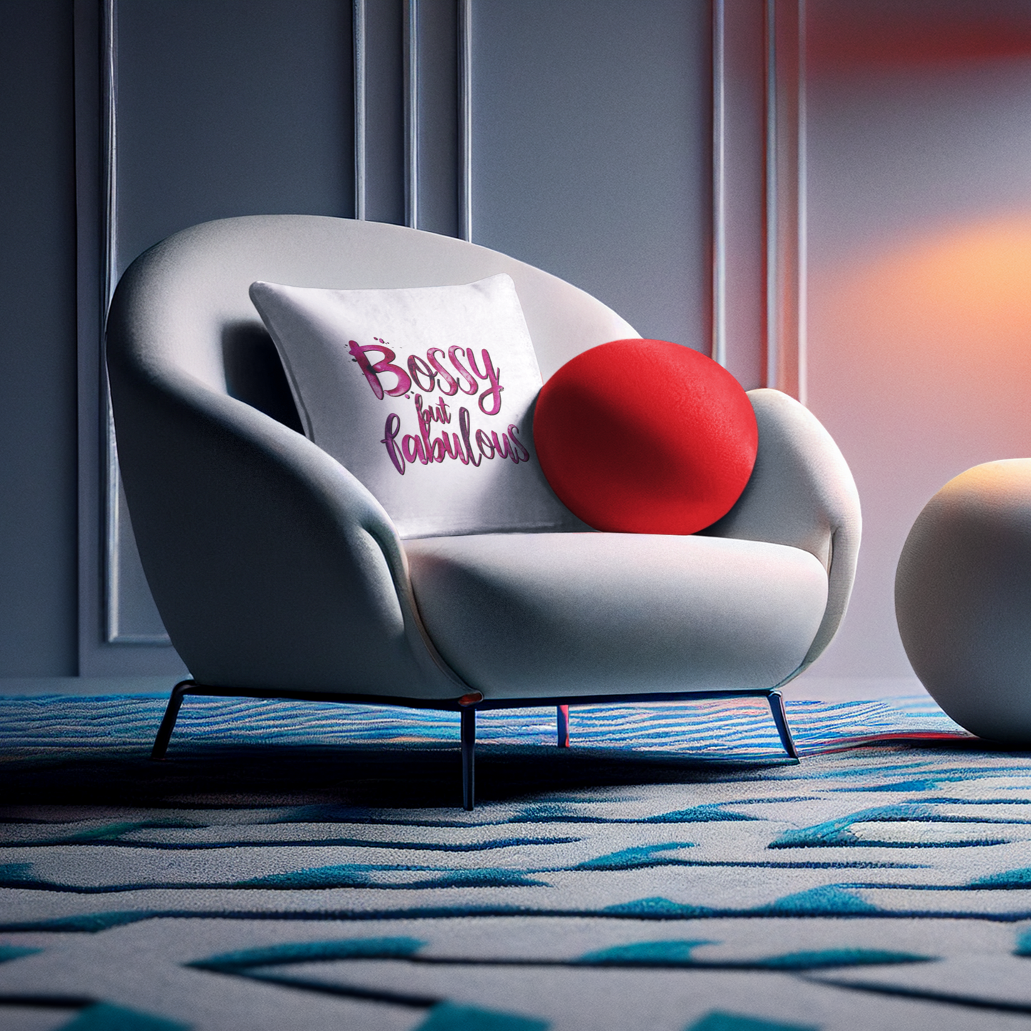 No Permission Needed - Bossy But Fabulous - Square Pillow