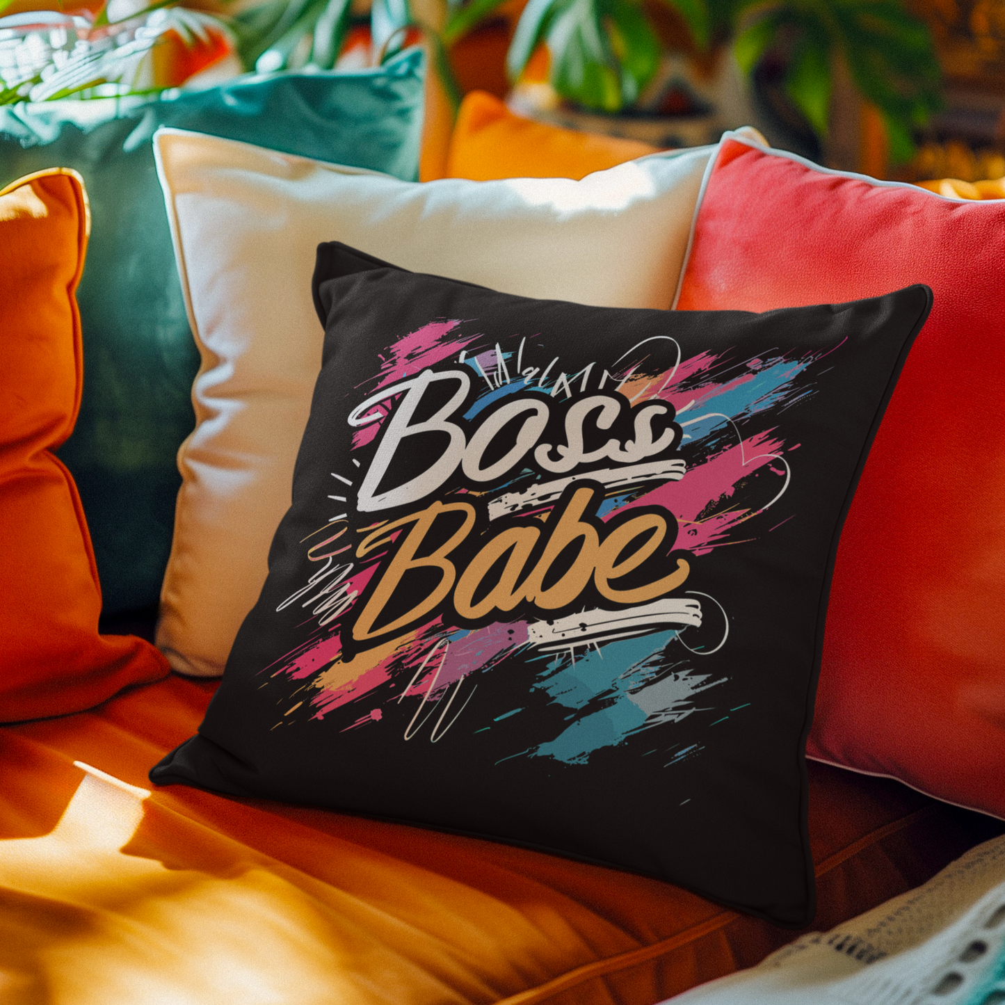 Empowered and Crushing It - Boss Babe - Square Pillow