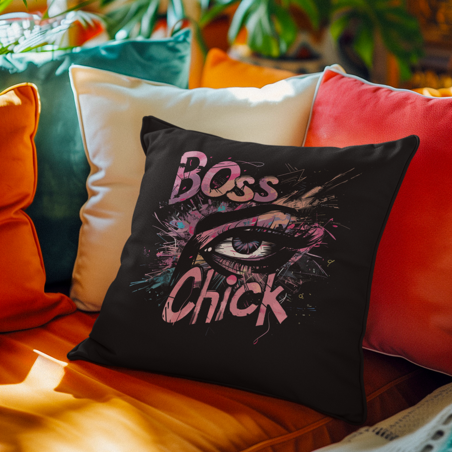 No Handouts, Just Hard Work - Boss Chick - Square Pillow