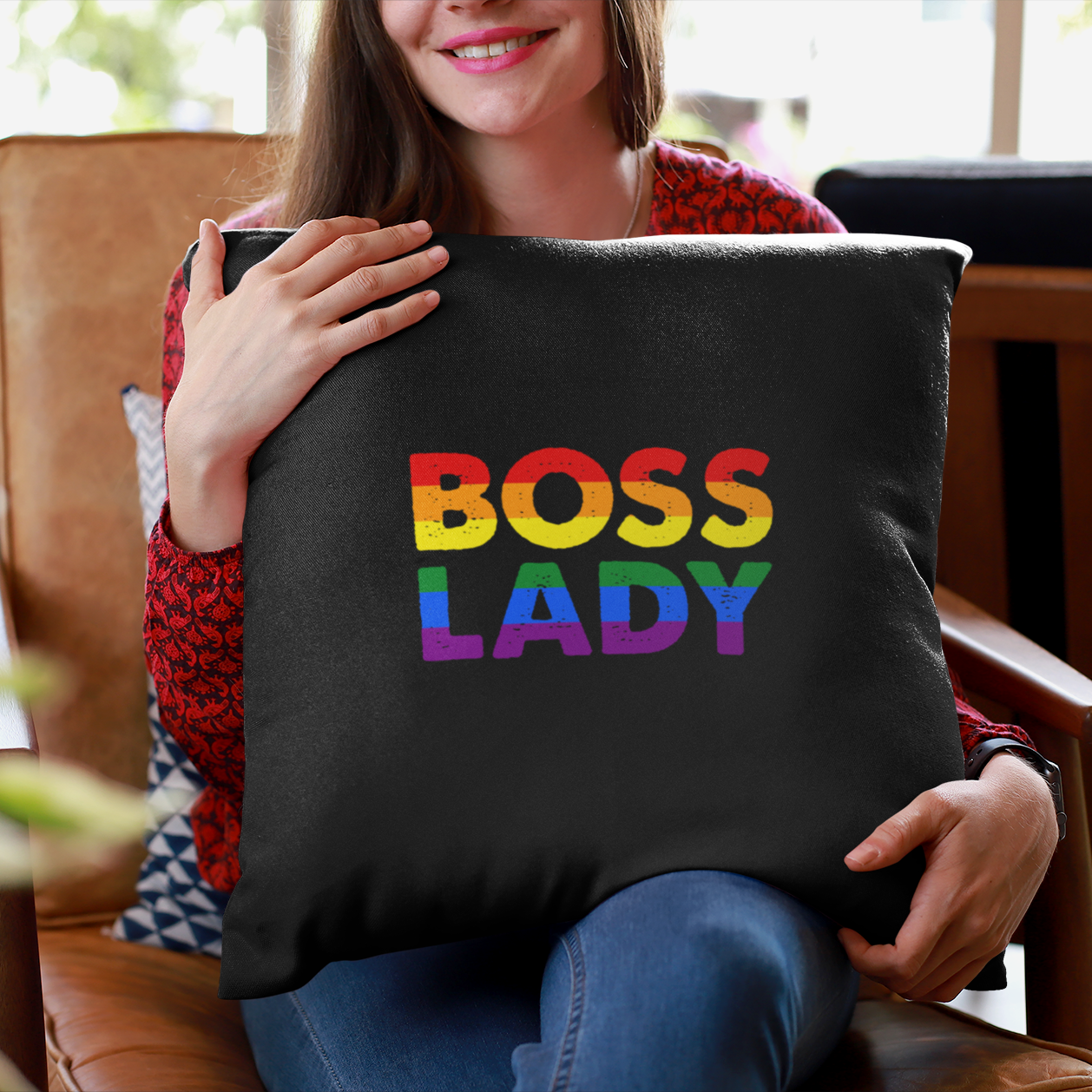 Boss Lady - Spun Polyester Square Pillow