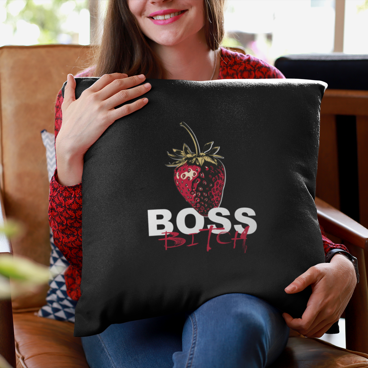 Proudly Self-Made - Boss Bitch - Square Pillow