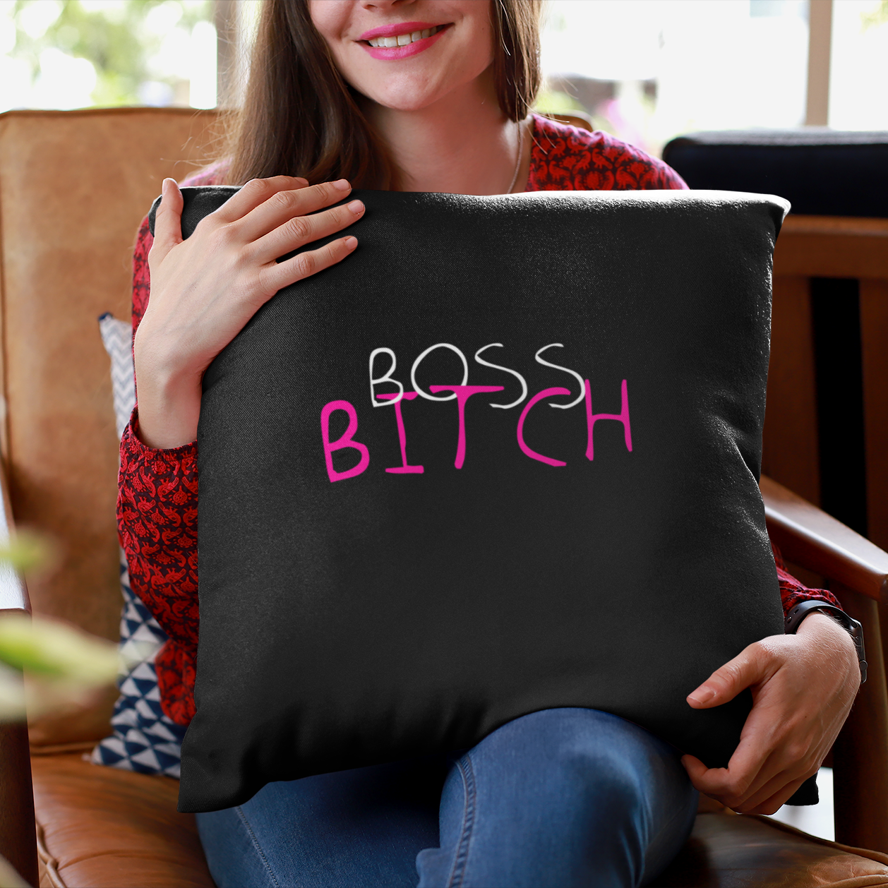 Power, Positivity, Profits - Boss Bitch - Square Pillow