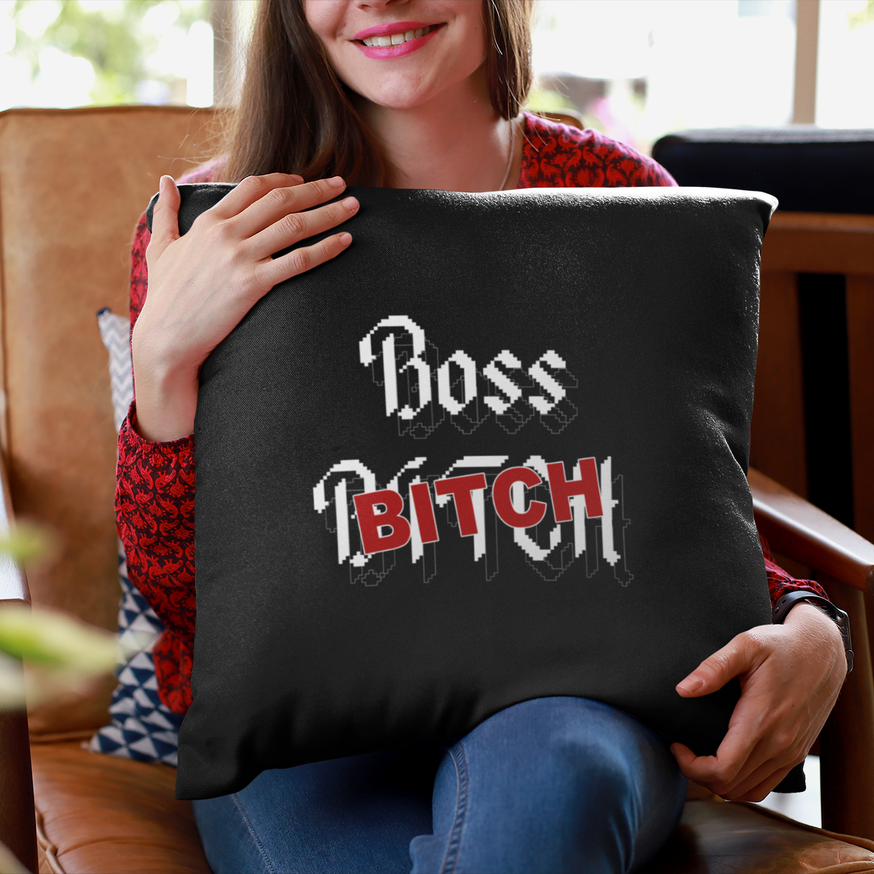 Queen of the Grind - Boss Bitch - Square Pillow