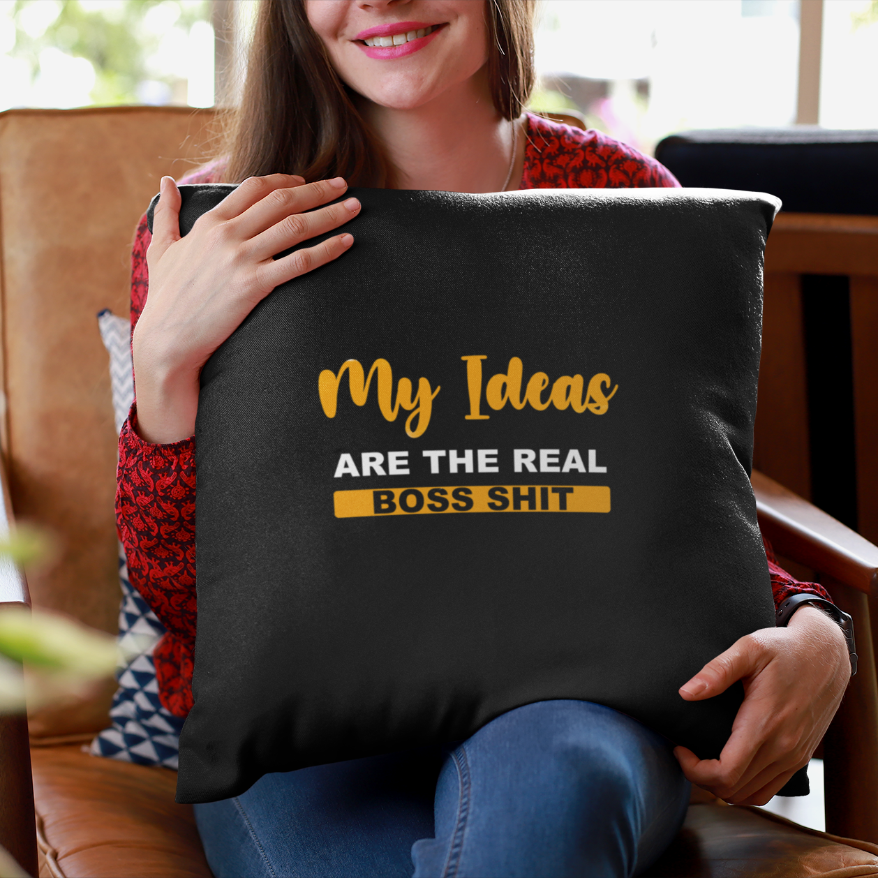 Watch and Learn - My Ideas Are The Real Boss Shit - Square Pillow