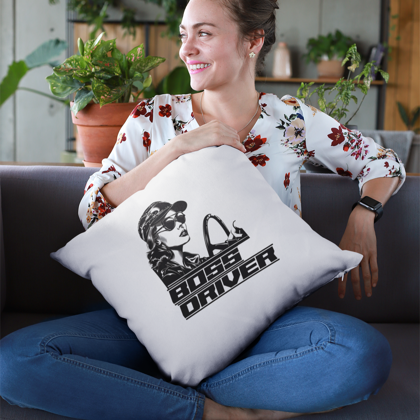 Stealing the Scene - Boss Driver - Square Pillow