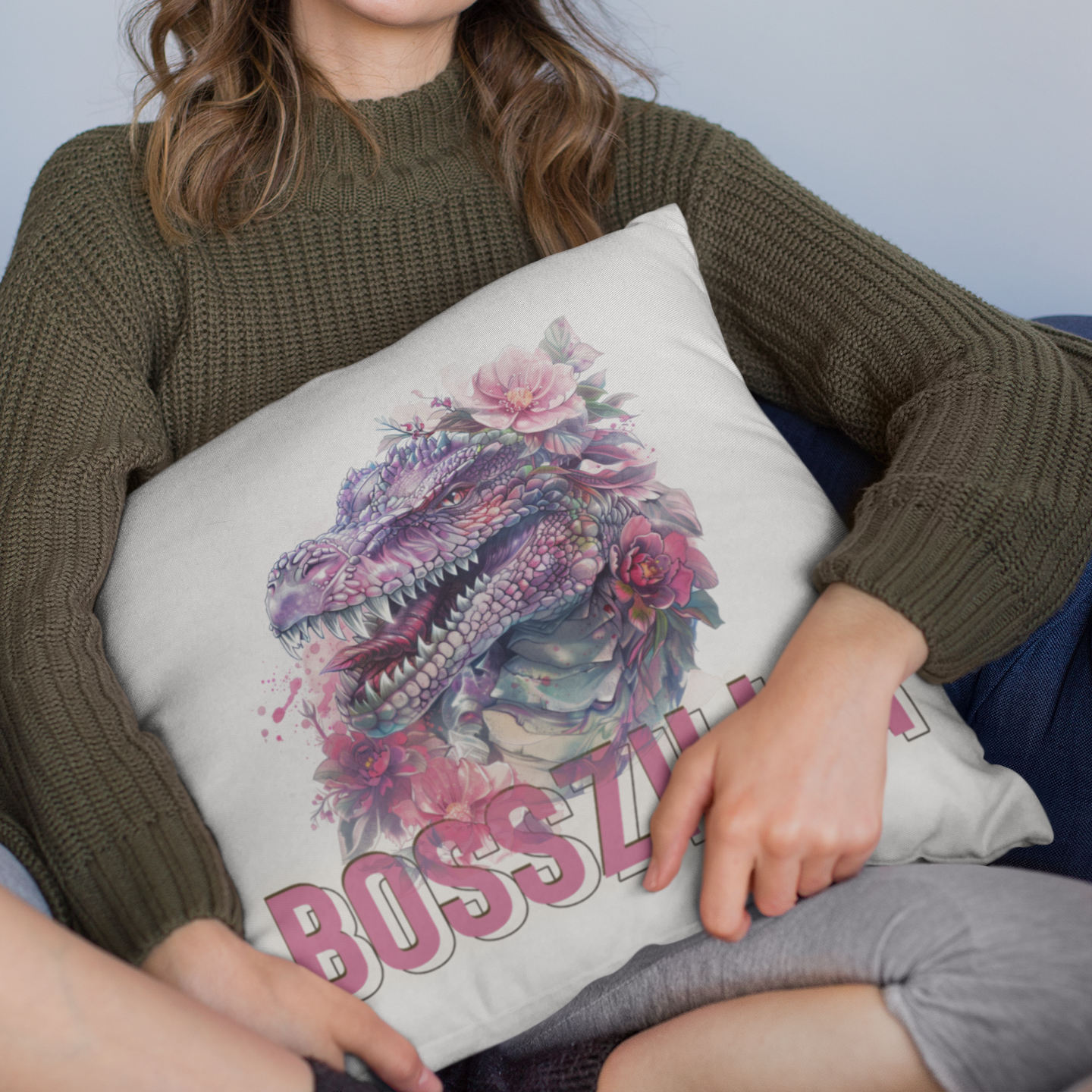 Thriving on My Own - Bosszilla - Square Pillow