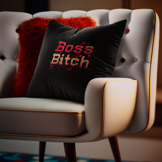 Work Hard, Shine Harder - Boss Bitch - Square Pillow