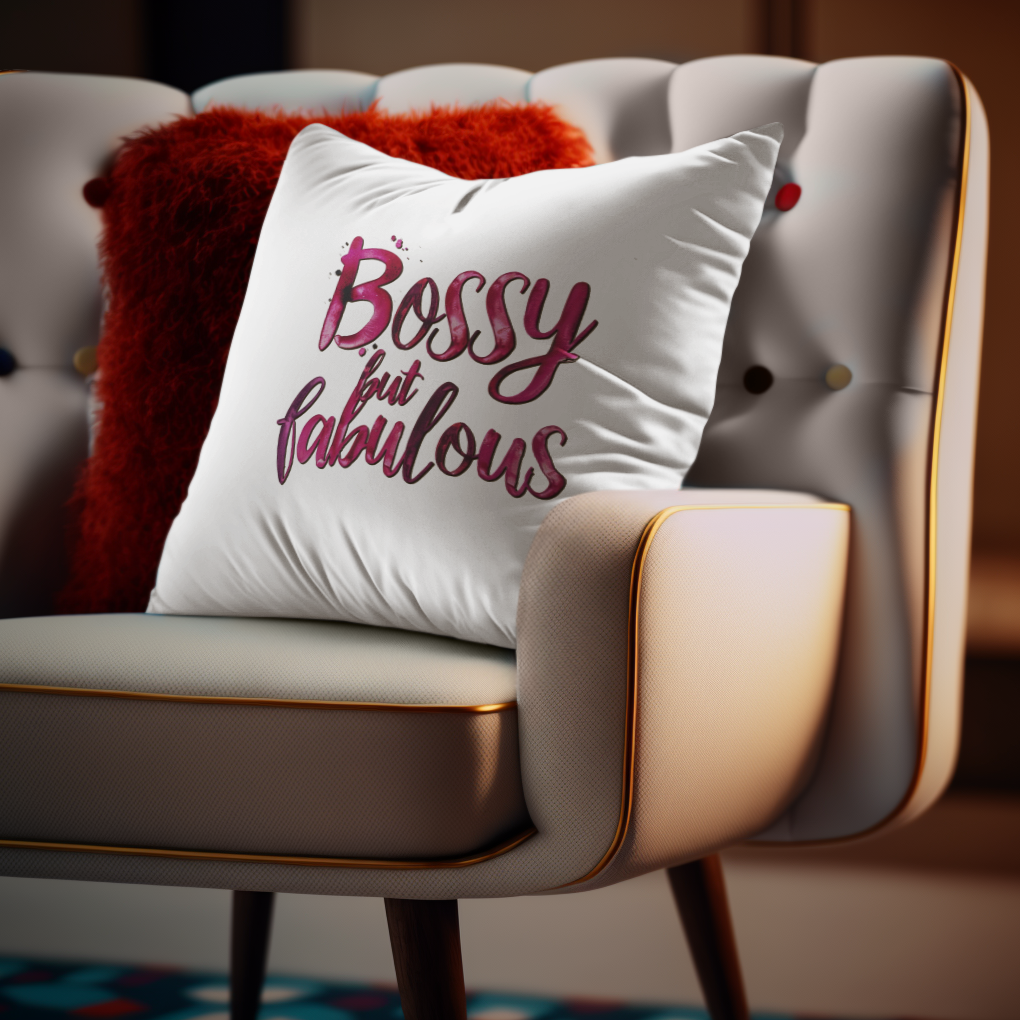 No Permission Needed - Bossy But Fabulous - Square Pillow