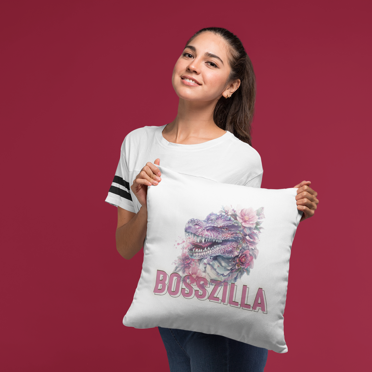 Thriving on My Own - Bosszilla - Square Pillow