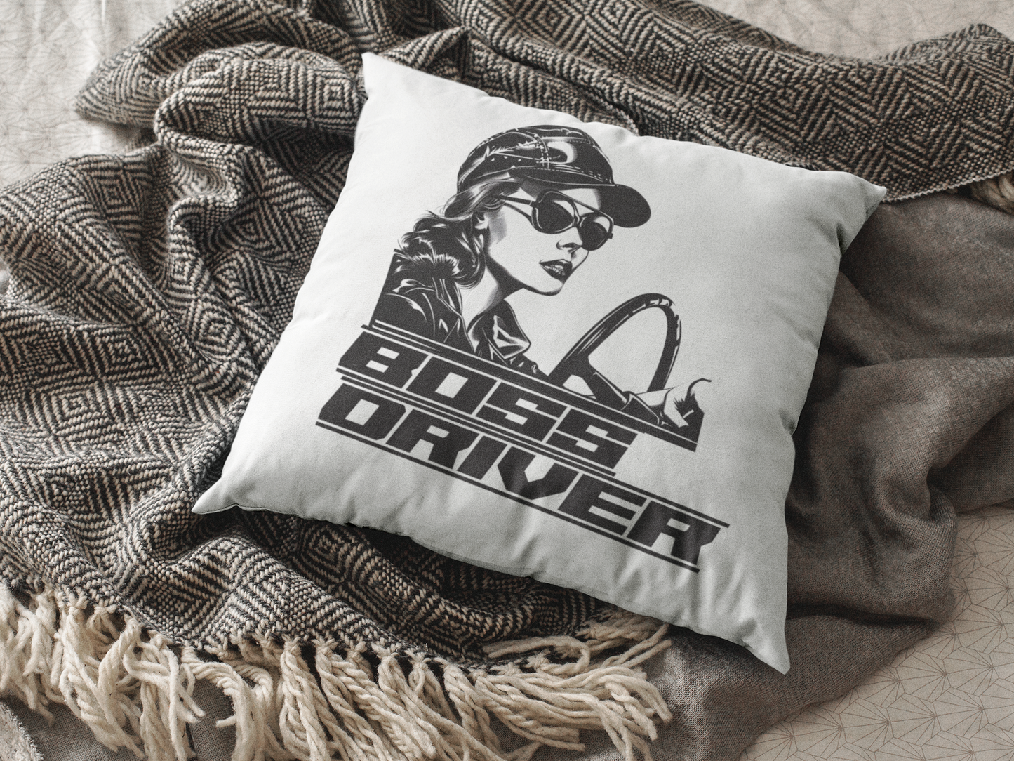 Stealing the Scene - Boss Driver - Square Pillow