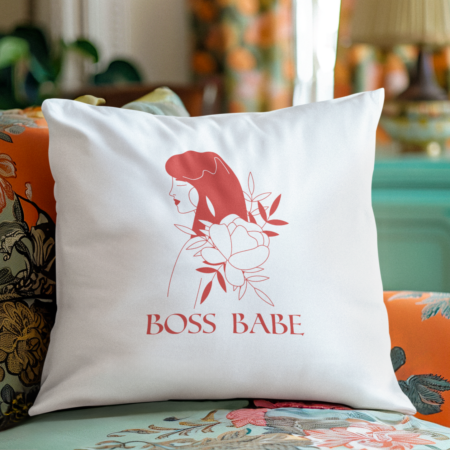 Goals Over Fears - Boss Babe Rose - Square Pillow