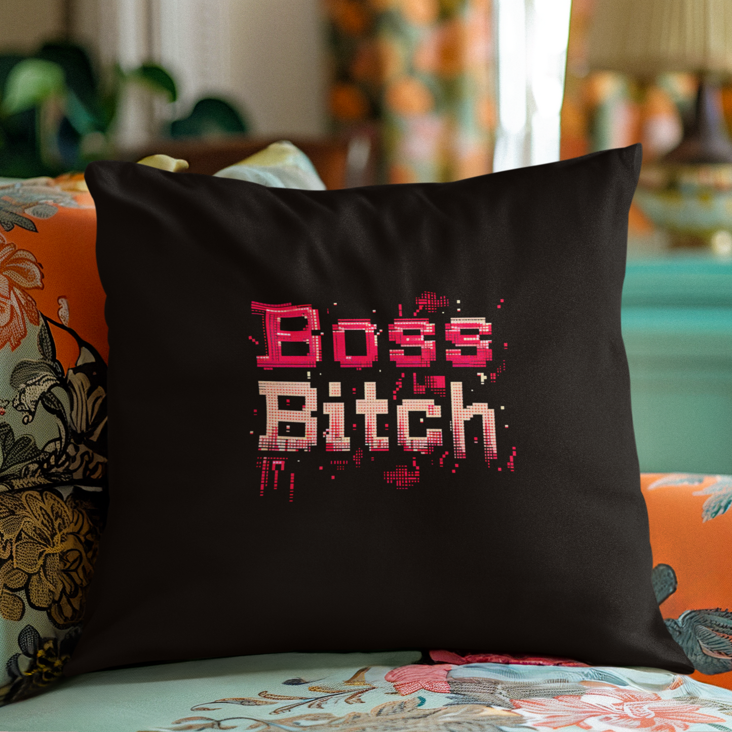 Work Hard, Shine Harder - Boss Bitch - Square Pillow